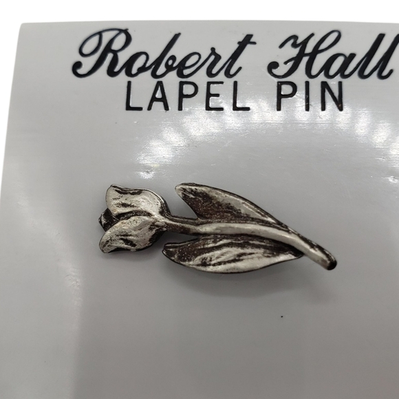 Robert Hall Silver Pewter Tulip Lapel Pin - Picture 2 of 8